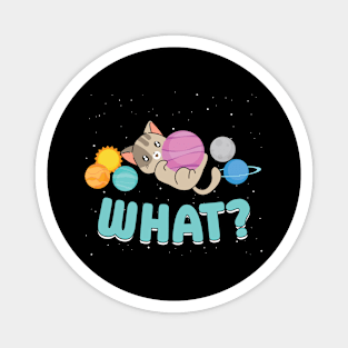 Astronaut Cat Planets Cat What? Magnet